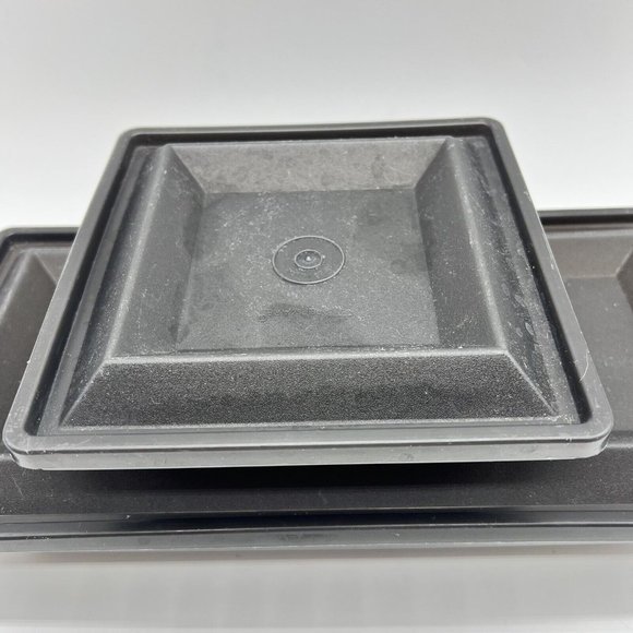 Tupperware Get Together Buffet Set Tray Servers Smoky Black Gray Lot Of 2 - Picture 2 of 11